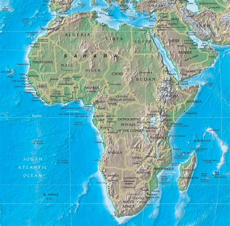 Printable Physical Map Of Africa